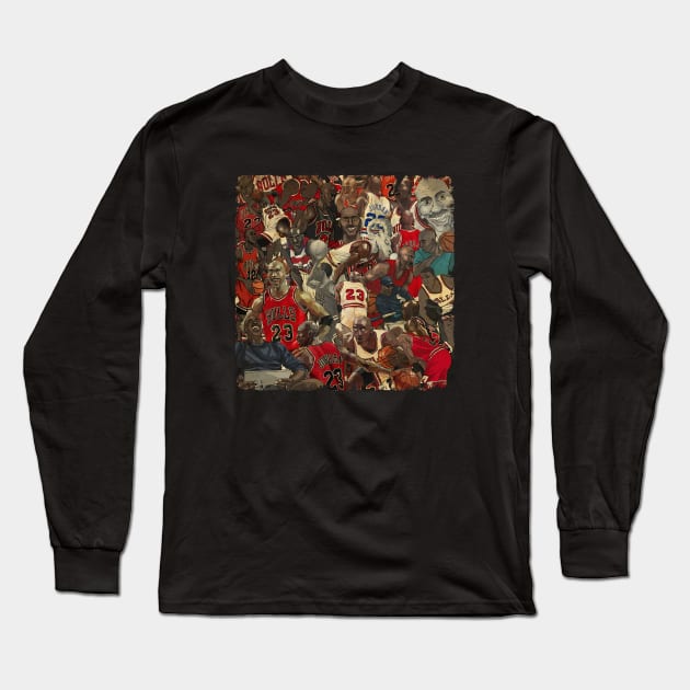 BASKETBALLART - ALL JORDAN Long Sleeve T-Shirt by JORDAN-ART23